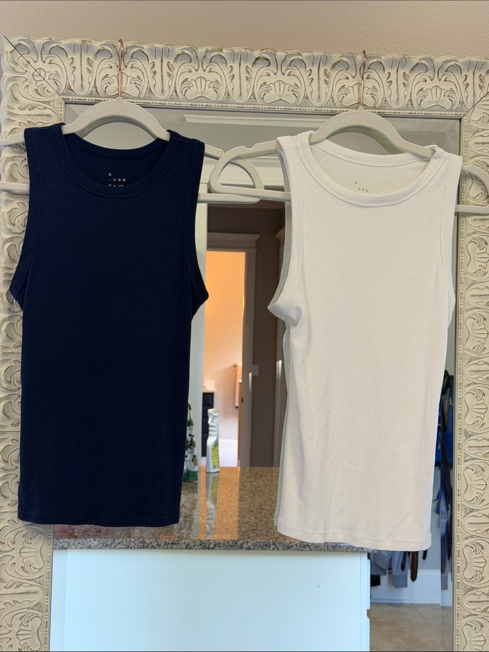 Ribbed Tank Top Duo - Navy & White Sleeveless Basics